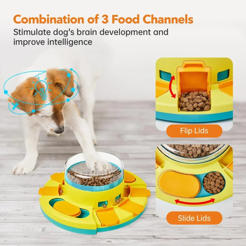 Potaroma Dog Puzzle Toy 2 Levels, Slow Feeder, Pup Food Treat Feeding Dispenser for IQ Training and Entertainment for All Breeds