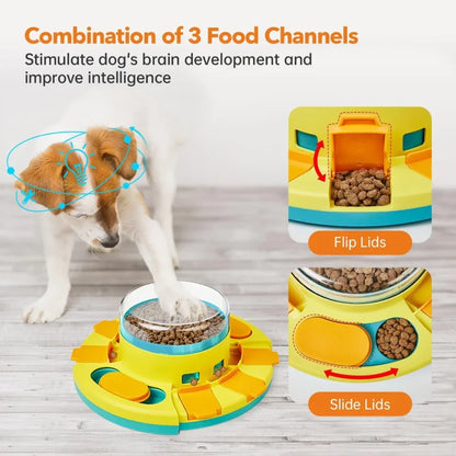 Potaroma Dog Puzzle Toy 2 Levels, Slow Feeder, Pup Food Treat Feeding Dispenser for IQ Training and Entertainment for All Breeds