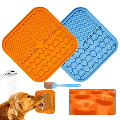 Lick Pad for Dog Cat Slower Feeder Mat for Puppy Kitten Silicone Dispenser Pet Feeding Licking Mat Bathing Distraction Pad