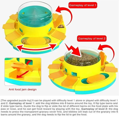 Non Slip Interactive Dog Toy Slow Feeder Puzzle Bowl Pet Food Dispenser for Cats and Puppies Fun Mealtime Game and Training