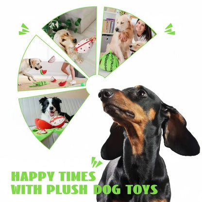 Watermelon and Orange Shape Seek Dog Toys Interactive Relieve Anxiety Squeaky Dog Toy Fruit Design Dog Pet Toys