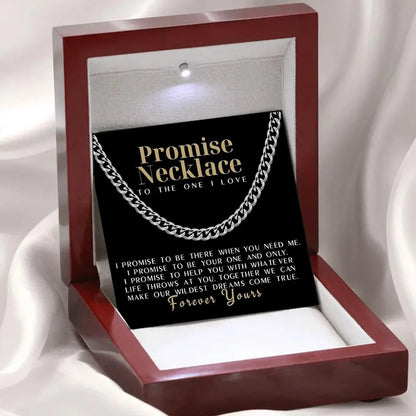 Promise Cuban Chain Necklace for Men, 7Mm Thick, Sentimental Gift for Husband,Boyfriend BF Gifts for Valnetine Gifts for Him