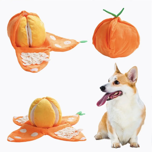 Watermelon and Orange Shape Seek Dog Toys Interactive Relieve Anxiety Squeaky Dog Toy Fruit Design Dog Pet Toys