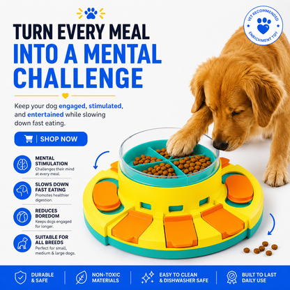 Big Brain™Interactive Dog Puzzle Toy – Brain Training Slow Feeder