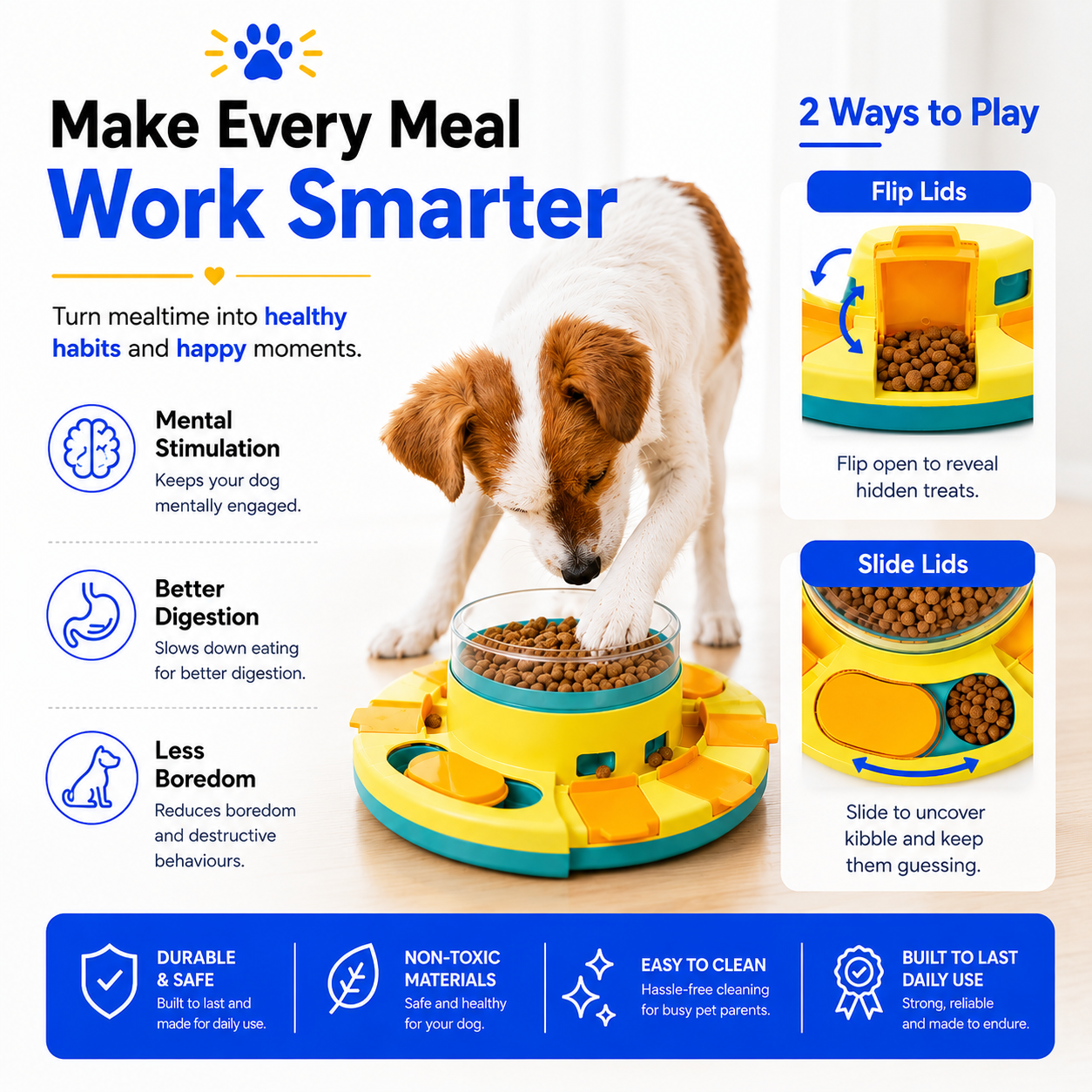 Big Brain™Interactive Dog Puzzle Toy – Brain Training Slow Feeder
