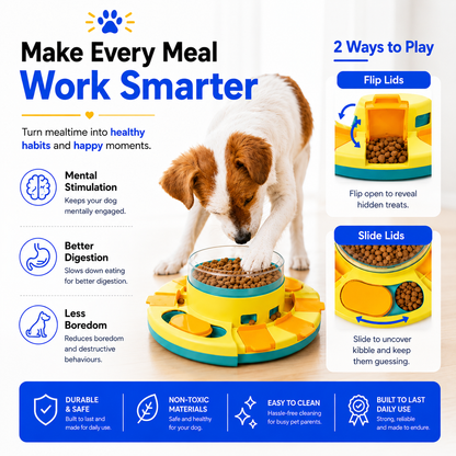 Big Brain™Interactive Dog Puzzle Toy – Brain Training Slow Feeder