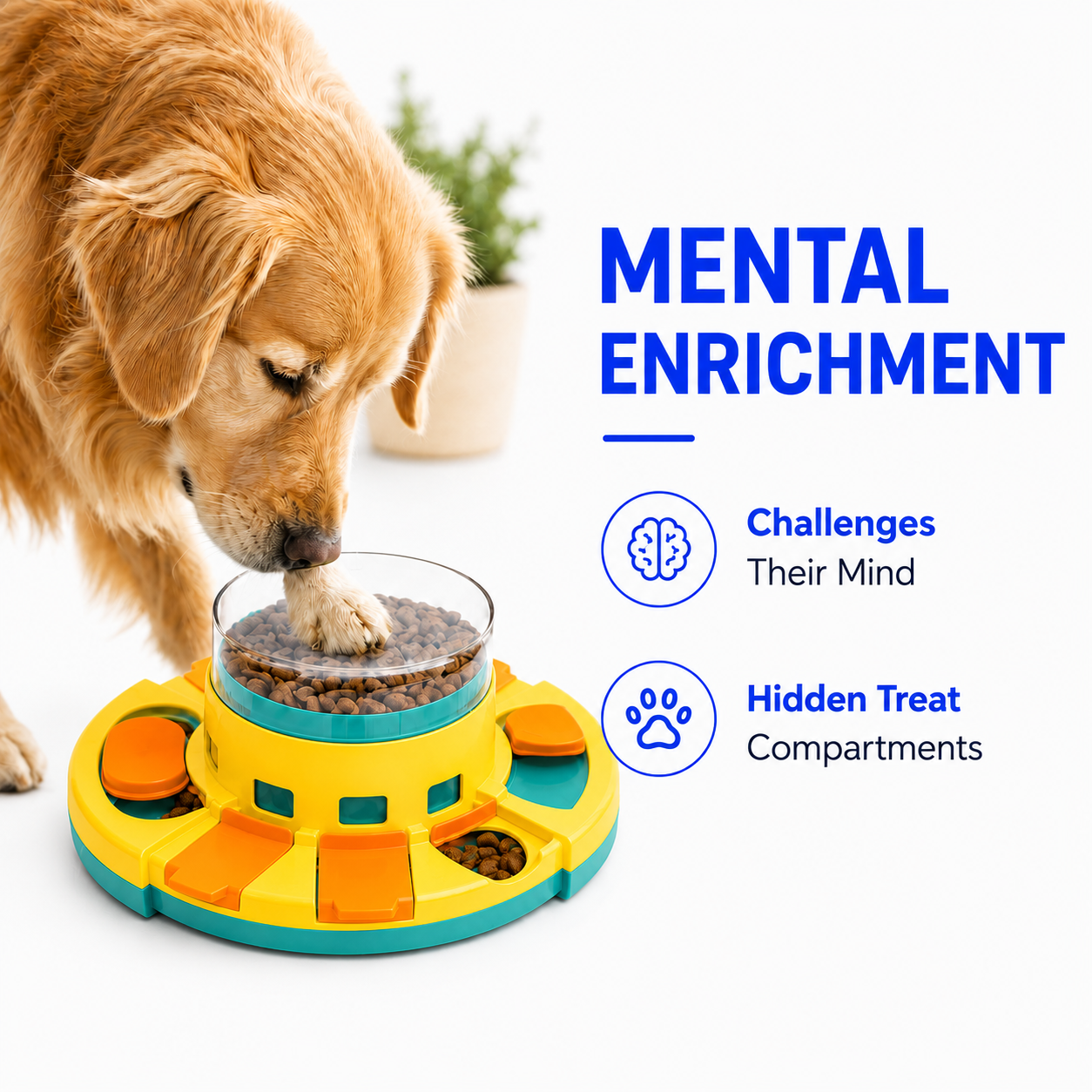 Big Brain™Interactive Dog Puzzle Toy – Brain Training Slow Feeder