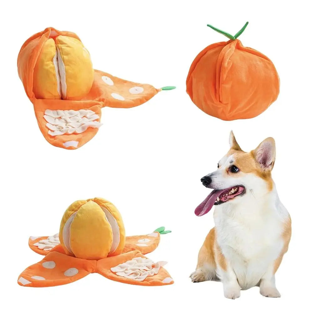 Watermelon and Orange Shape Seek Dog Toys Interactive Relieve Anxiety Squeaky Dog Toy Fruit Design Dog Pet Toys