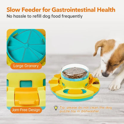 Potaroma Dog Puzzle Toy 2 Levels, Slow Feeder, Pup Food Treat Feeding Dispenser for IQ Training and Entertainment for All Breeds